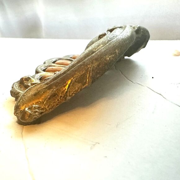 Art Nouveau Bakelite and Brass Pulls - Set of 2 - 4" Center to Center - Picture 5 of 5